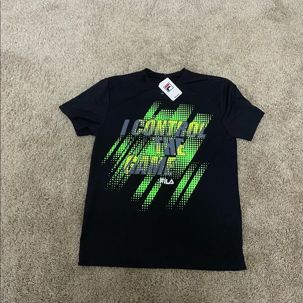 New with tags black and neon green Fila shirt
